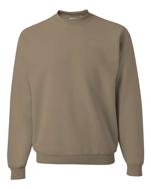 JERZEES NuBlend® Crewneck Sweatshirt 562MR Khaki Custom Embroidered Business Logo