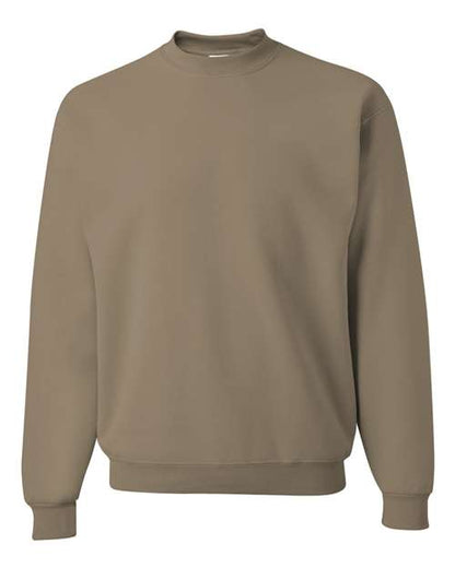 JERZEES NuBlend® Crewneck Sweatshirt 562MR Khaki Custom Embroidered Business Logo