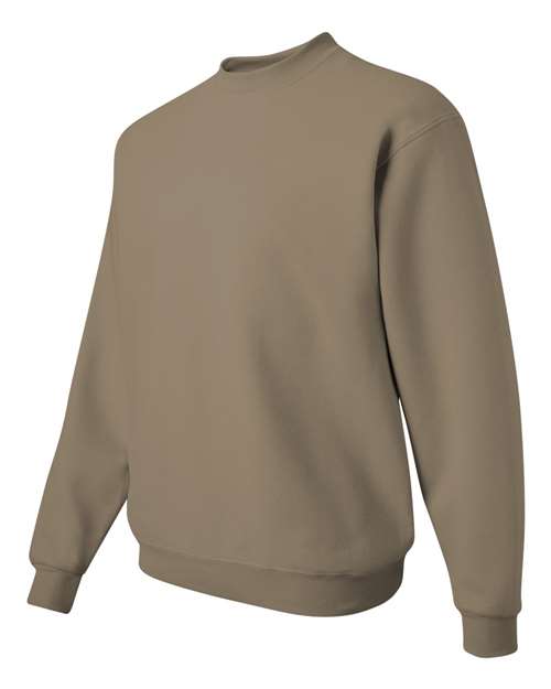 JERZEES NuBlend® Crewneck Sweatshirt 562MR Khaki Custom Embroidered Business Logo