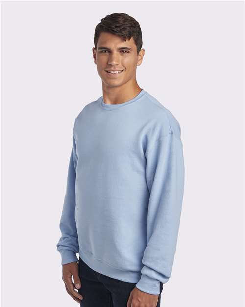 JERZEES NuBlend® Crewneck Sweatshirt 562MR Light Blue Custom Embroidered Business Logo