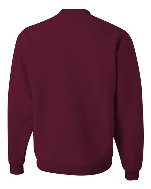 JERZEES NuBlend® Crewneck Sweatshirt 562MR Maroon Custom Embroidered Business Logo