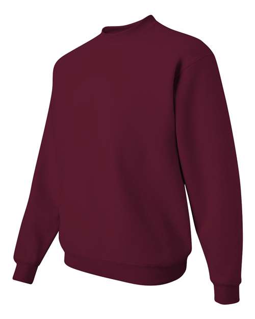 JERZEES NuBlend® Crewneck Sweatshirt 562MR Maroon Custom Embroidered Business Logo