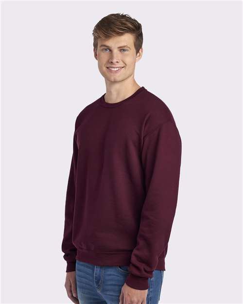 JERZEES NuBlend® Crewneck Sweatshirt 562MR Maroon Custom Embroidered Business Logo