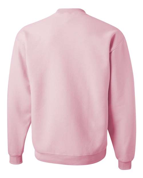 JERZEES NuBlend® Crewneck Sweatshirt 562MR Classic Pink Custom Embroidered Business Logo