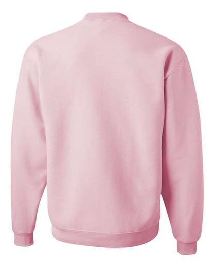 JERZEES NuBlend® Crewneck Sweatshirt 562MR Classic Pink Custom Embroidered Business Logo