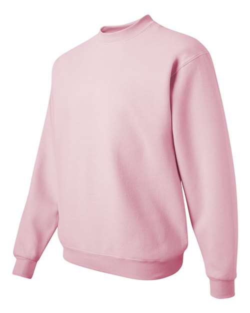 JERZEES NuBlend® Crewneck Sweatshirt 562MR Classic Pink Custom Embroidered Business Logo