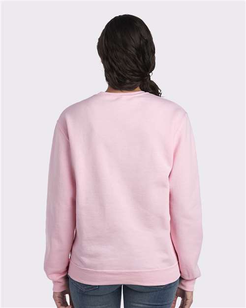 JERZEES NuBlend® Crewneck Sweatshirt 562MR Classic Pink Custom Embroidered Business Logo