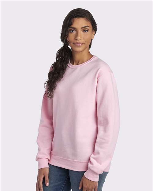 JERZEES NuBlend® Crewneck Sweatshirt 562MR Classic Pink Custom Embroidered Business Logo