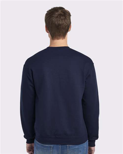 JERZEES NuBlend® Crewneck Sweatshirt 562MR J. Navy Custom Embroidered Business Logo