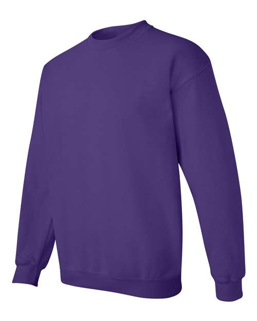 Gildan Heavy Blend™ Crewneck Sweatshirt 18000 Purple Custom Embroidered Business Logo