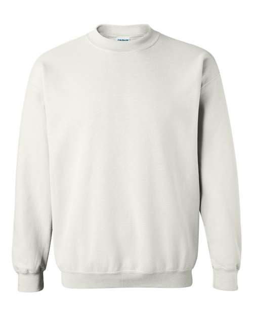 Gildan Heavy Blend™ Crewneck Sweatshirt 18000 White Custom Embroidered Business Logo