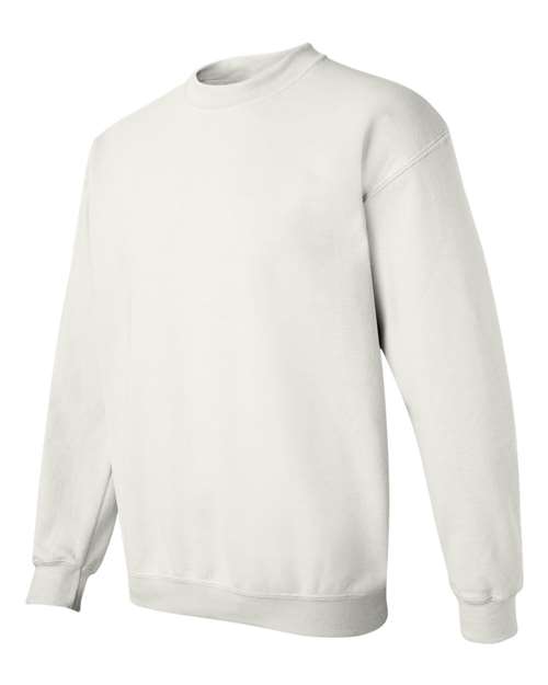 Gildan Heavy Blend™ Crewneck Sweatshirt 18000 White Custom Embroidered Business Logo