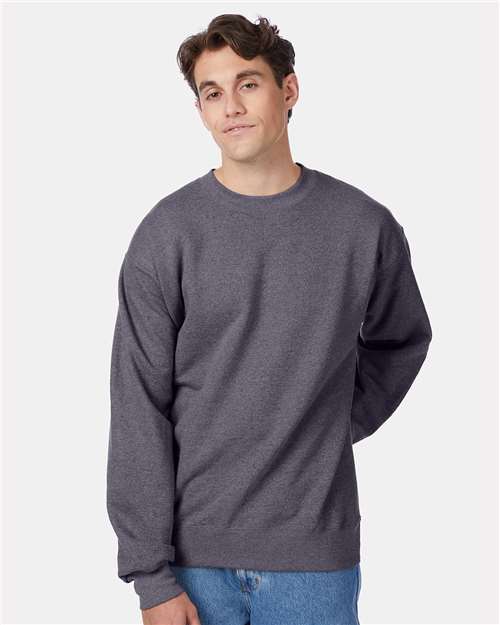 Custom Embroidered  Hanes Ultimate Cotton® Crewneck Sweatshirt F260 Charcoal Heather