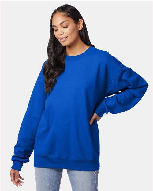 Custom Embroidered  Hanes Ultimate Cotton® Crewneck Sweatshirt F260 Deep Royal