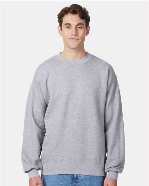 Custom Embroidered  Hanes Ultimate Cotton® Crewneck Sweatshirt F260 Light Steel