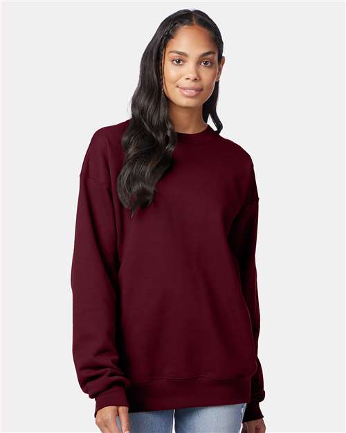 Custom Embroidered  Hanes Ultimate Cotton® Crewneck Sweatshirt F260 Maroon