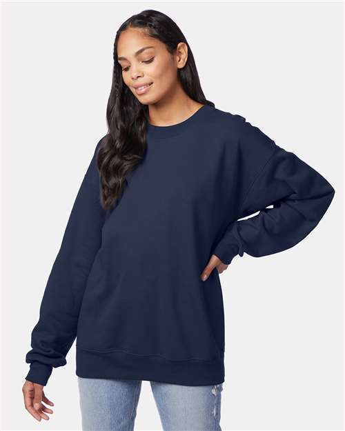 Custom Embroidered  Hanes Ultimate Cotton® Crewneck Sweatshirt F260 Navy