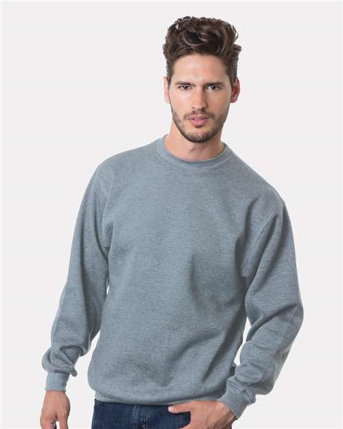 Custom Embroidered  Bayside USA-Made Crewneck Sweatshirt 1102 Dark Ash