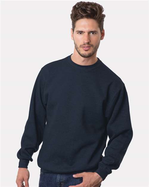 Custom Embroidered  Bayside USA-Made Crewneck Sweatshirt 1102 Navy