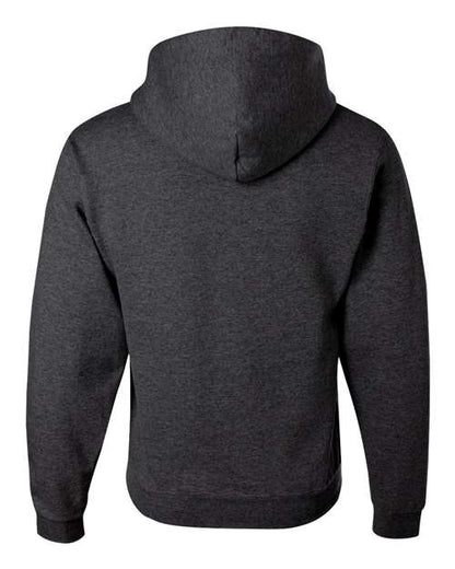 JERZEES NuBlend® Hooded Sweatshirt 996MR Black Heather Custom Embroidered Business Logo