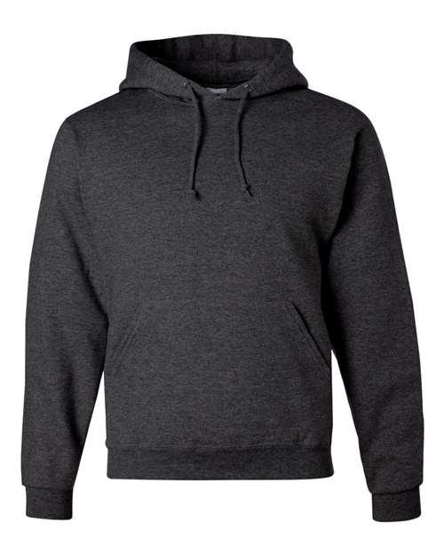 JERZEES NuBlend® Hooded Sweatshirt 996MR Black Heather Custom Embroidered Business Logo