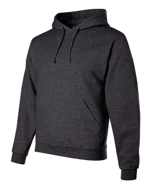 JERZEES NuBlend® Hooded Sweatshirt 996MR Black Heather Custom Embroidered Business Logo