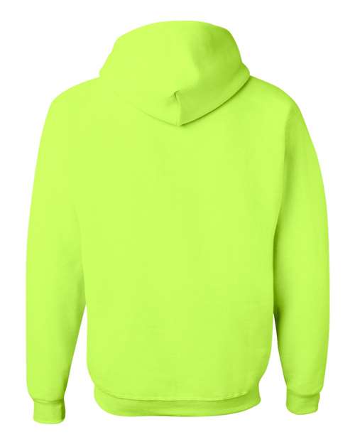 JERZEES NuBlend® Hooded Sweatshirt 996MR Safety Green Custom Embroidered Business Logo