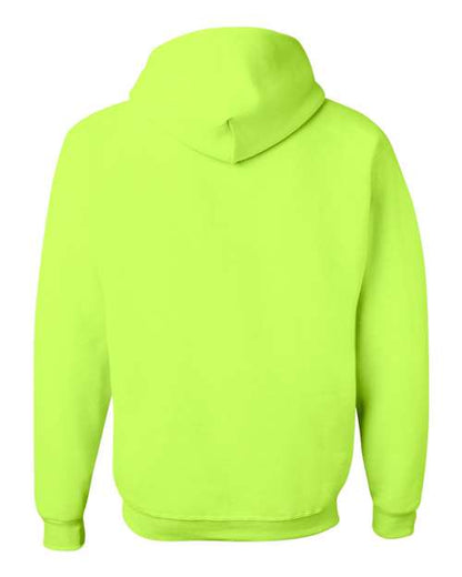JERZEES NuBlend® Hooded Sweatshirt 996MR Safety Green Custom Embroidered Business Logo