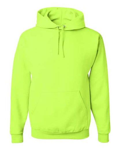 JERZEES NuBlend® Hooded Sweatshirt 996MR Safety Green Custom Embroidered Business Logo