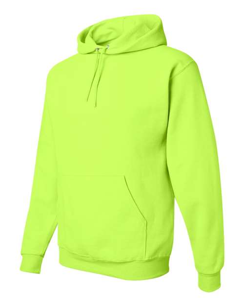 JERZEES NuBlend® Hooded Sweatshirt 996MR Safety Green Custom Embroidered Business Logo