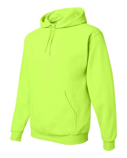 JERZEES NuBlend® Hooded Sweatshirt 996MR Safety Green Custom Embroidered Business Logo