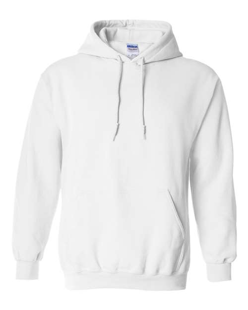 Gildan Heavy Blend™ Hooded Sweatshirt 18500 White Custom Embroidered Business Logo