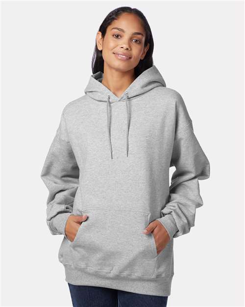 Custom Embroidered  Hanes Ultimate Cotton® Hooded Sweatshirt F170 Light Steel
