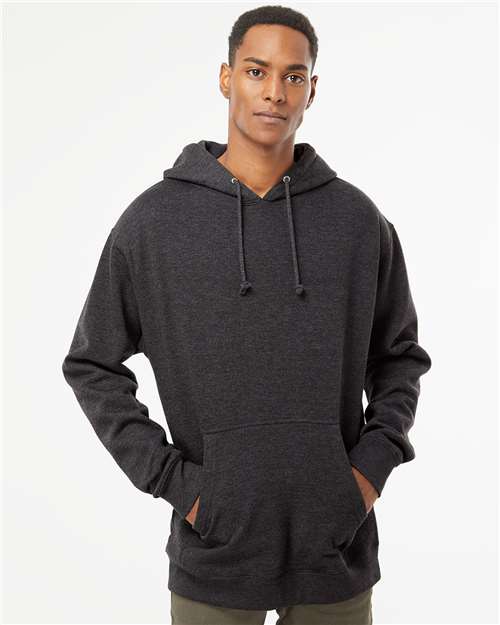 Independent Trading Co. Heavyweight Hooded Sweatshirt IND4000 Charcoal Custom Embroidered Business Logo