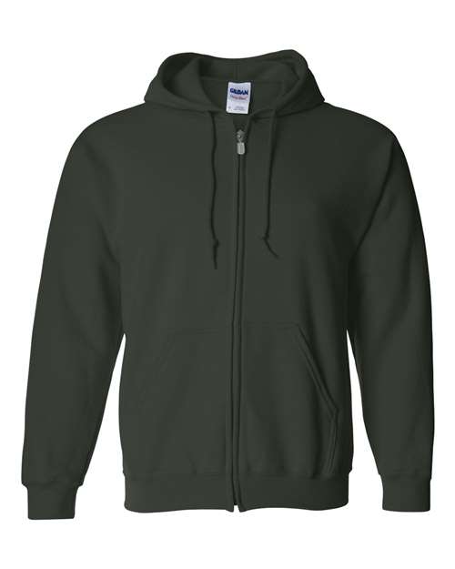 Gildan Heavy Blend™ Full-Zip Hooded Sweatshirt 18600 Forest Custom Embroidered Business Logo