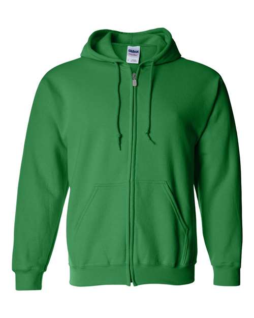 Gildan Heavy Blend™ Full-Zip Hooded Sweatshirt 18600 Irish Green Custom Embroidered Business Logo