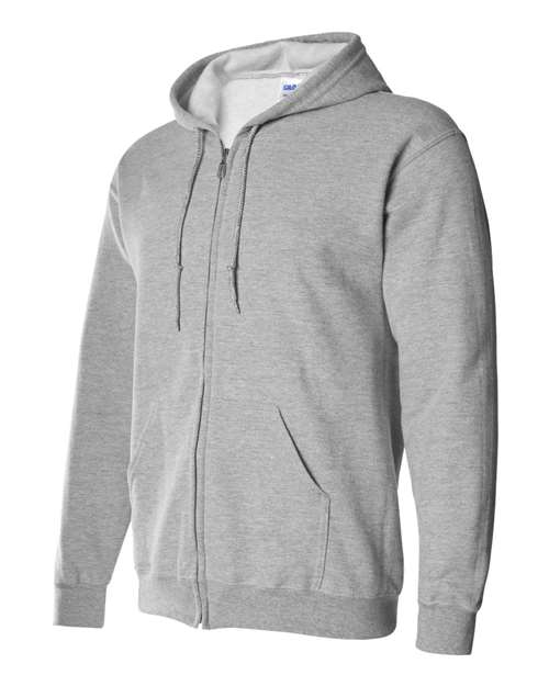 Gildan Heavy Blend™ Full-Zip Hooded Sweatshirt 18600 Sport Grey Custom Embroidered Business Logo