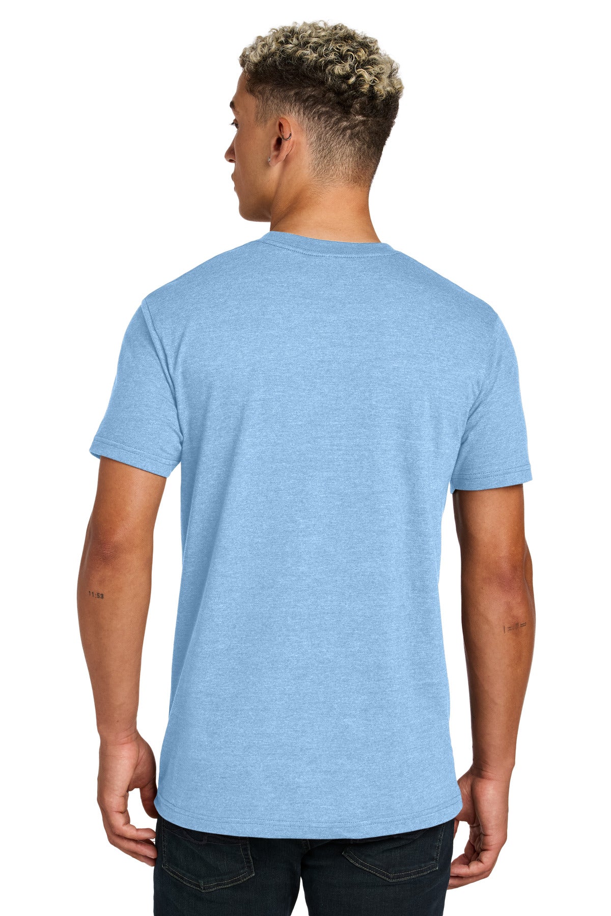 Custom Embroidered American Apparel Unisex CVC Tee 2001CVC,Heather Light Blue