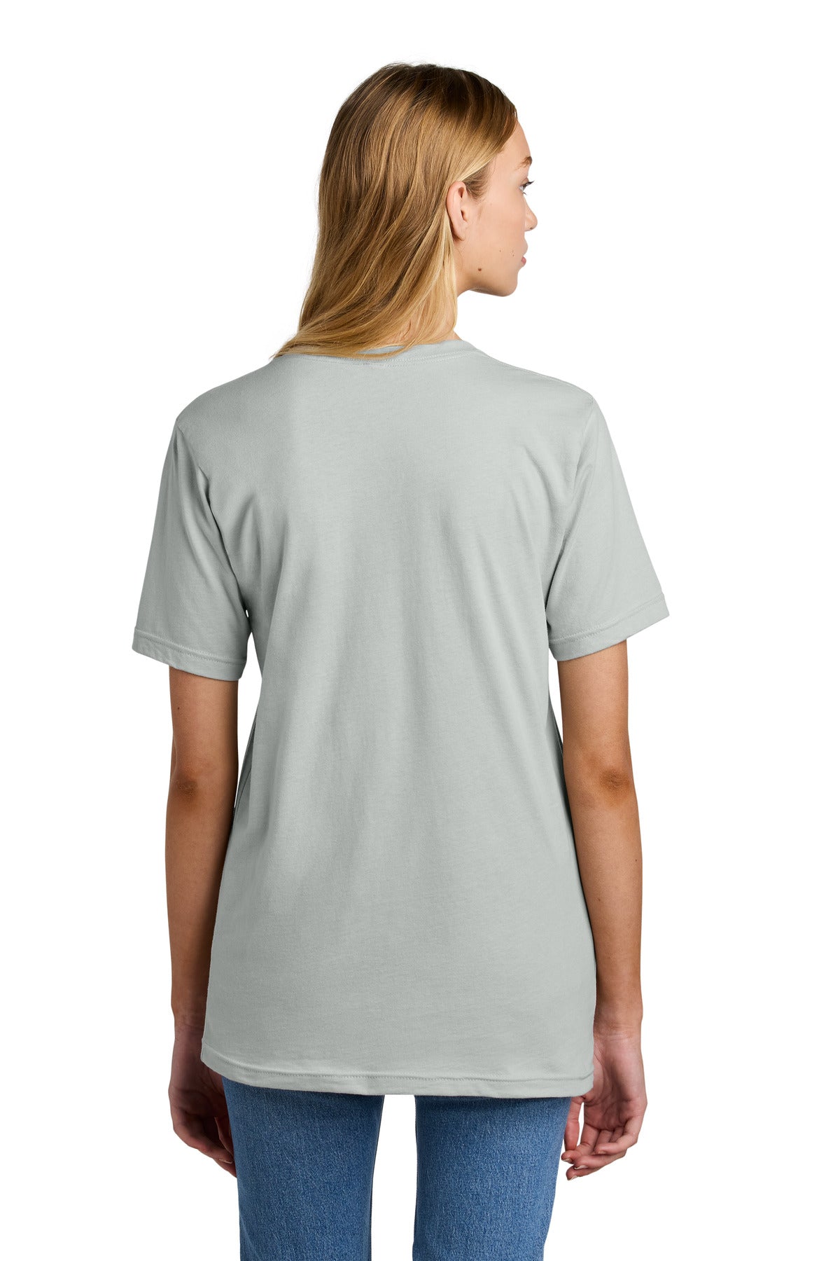 Custom Embroidered American Apparel  Fine Jersey Unisex T-Shirt 2001,New Silver