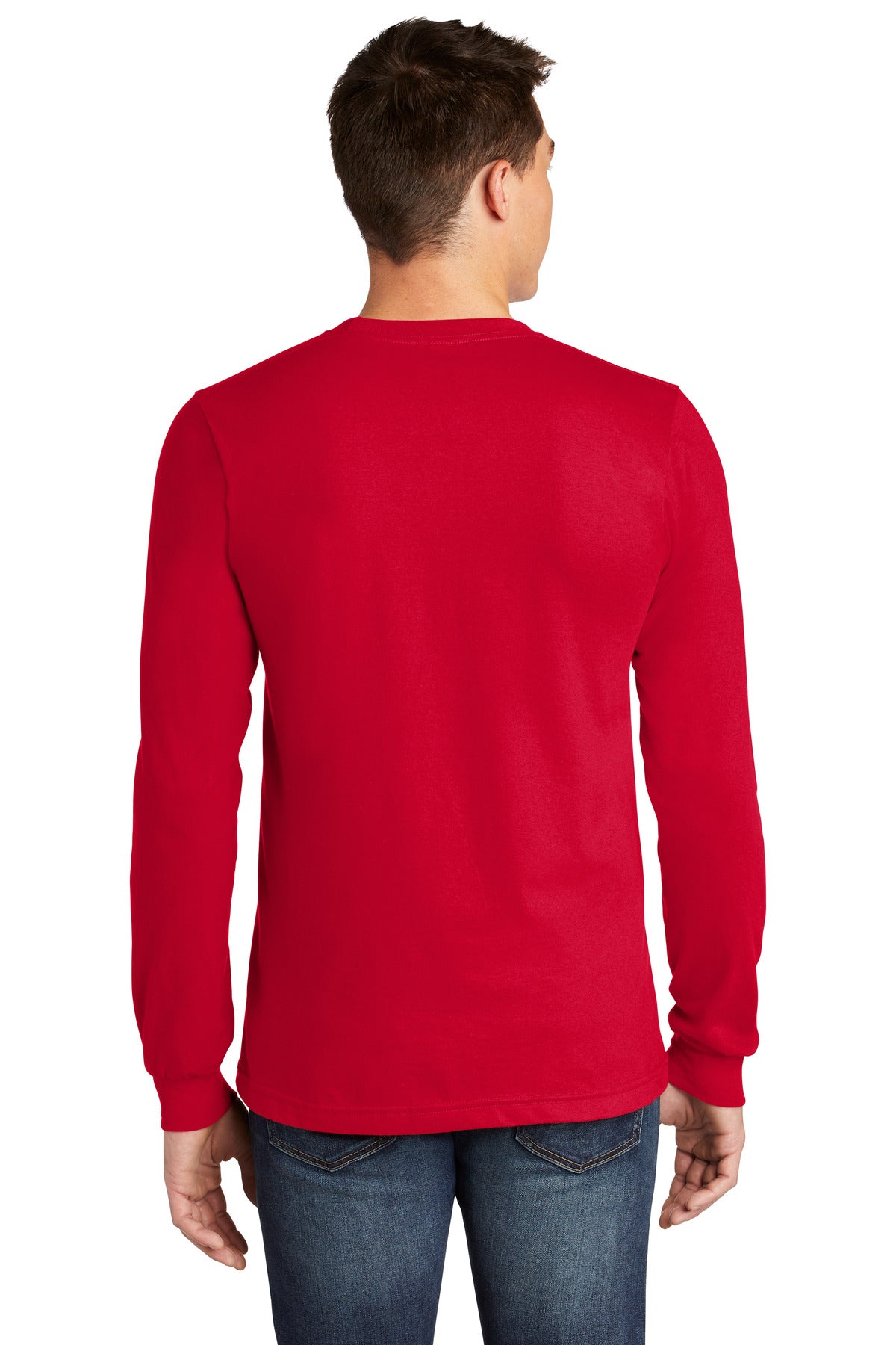 Custom Embroidered American Apparel  Fine Jersey Unisex Long Sleeve T-Shirt 2007,Red