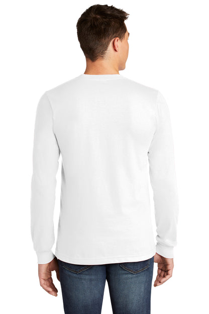 Custom Embroidered American Apparel  Fine Jersey Unisex Long Sleeve T-Shirt 2007,White
