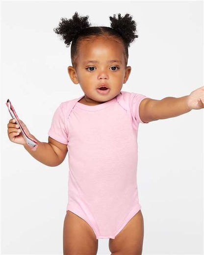 Rabbit Skins Infant Baby Rib Bodysuit 4400 Pink