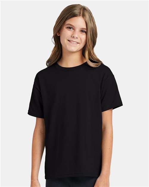 Custom Embroidered  Hanes Ecosmart™ Youth T-Shirt 5370 Black