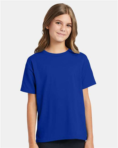 Custom Embroidered  Hanes Ecosmart™ Youth T-Shirt 5370 Deep Royal