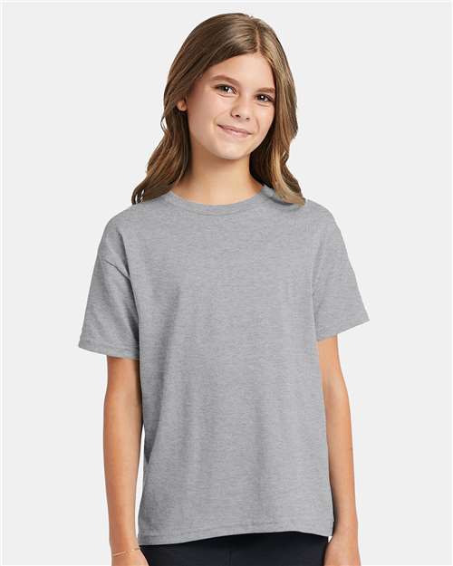 Custom Embroidered  Hanes Ecosmart™ Youth T-Shirt 5370 Light Steel
