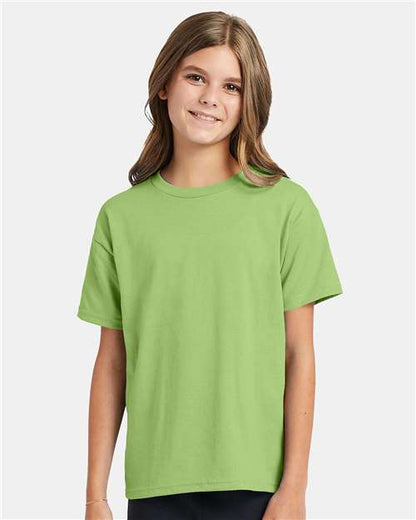 Custom Embroidered  Hanes Ecosmart™ Youth T-Shirt 5370 Lime