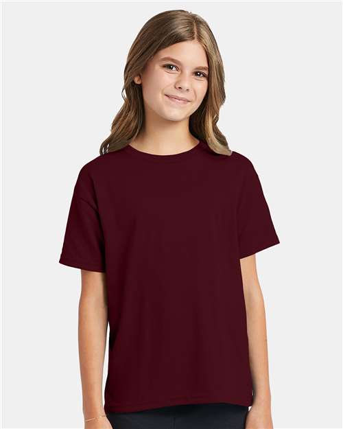 Custom Embroidered  Hanes Ecosmart™ Youth T-Shirt 5370 Maroon