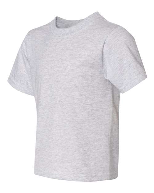 JERZEES Dri-Power® Youth 50/50 T-Shirt 29BR Ash Custom Embroidered Business Logo