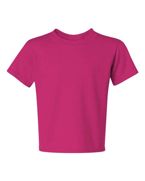 JERZEES Dri-Power® Youth 50/50 T-Shirt 29BR Cyber Pink Custom Embroidered Business Logo