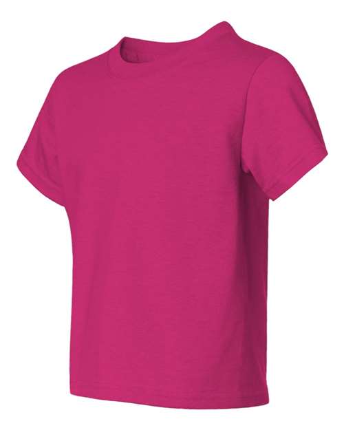 JERZEES Dri-Power® Youth 50/50 T-Shirt 29BR Cyber Pink Custom Embroidered Business Logo